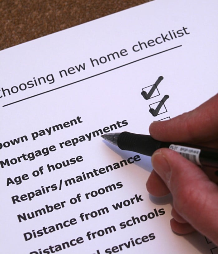 Choosing new home checklist