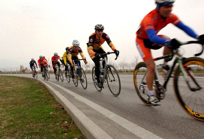 Cyclists in Pace Line