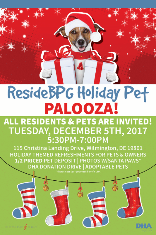 Join us for the ResideBPG Holiday Pet Palooza on December 5!