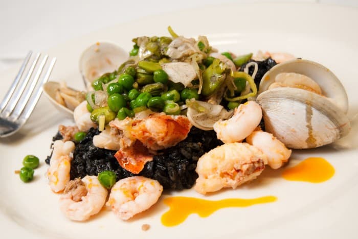 Seafood, Peas, and Black Beans