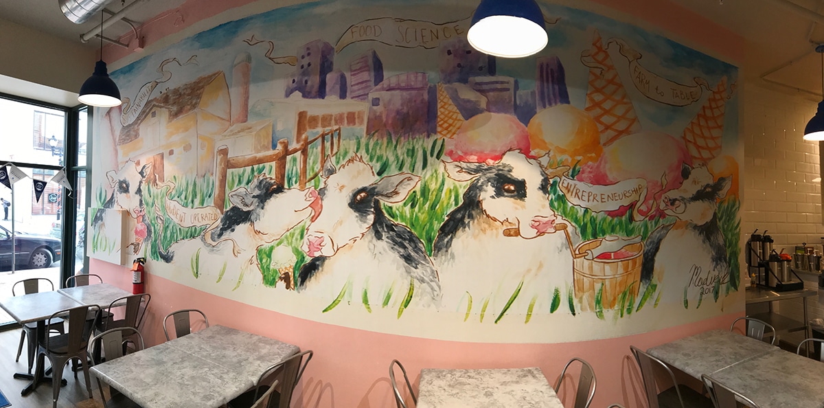 Meet Madison Bacon, Creator of the New Mural in UDairy Creamery on Market Street!
