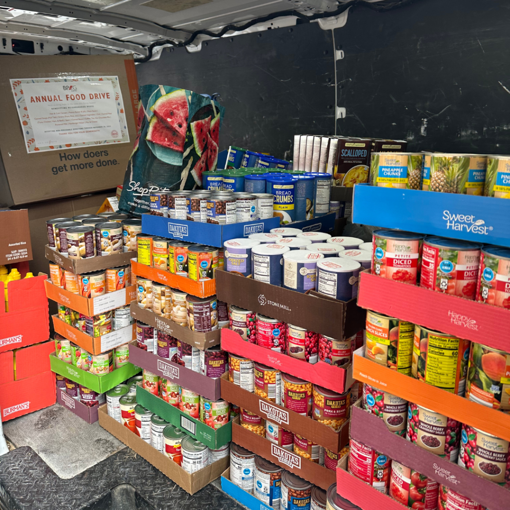 BPG Cares: 2024 Holiday Food Drive donations 1