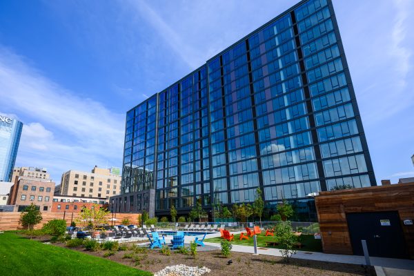 The Press in Downtown Wilmington exterior and courtyard