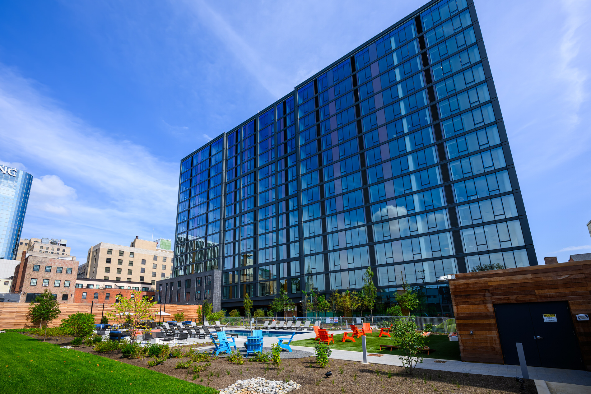The Press in Downtown Wilmington exterior and courtyard